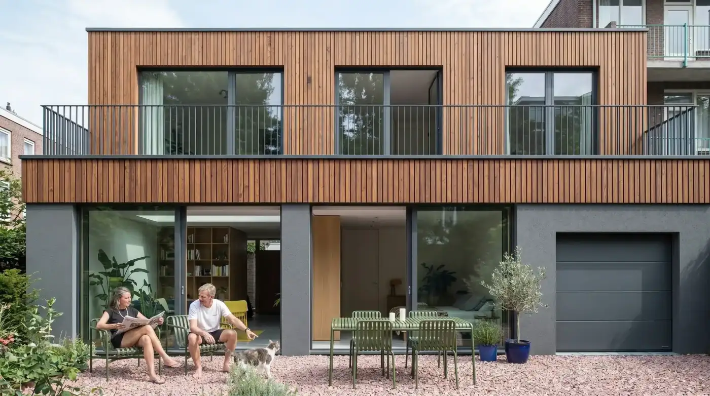 Clients Greenkub sur leur terrasse