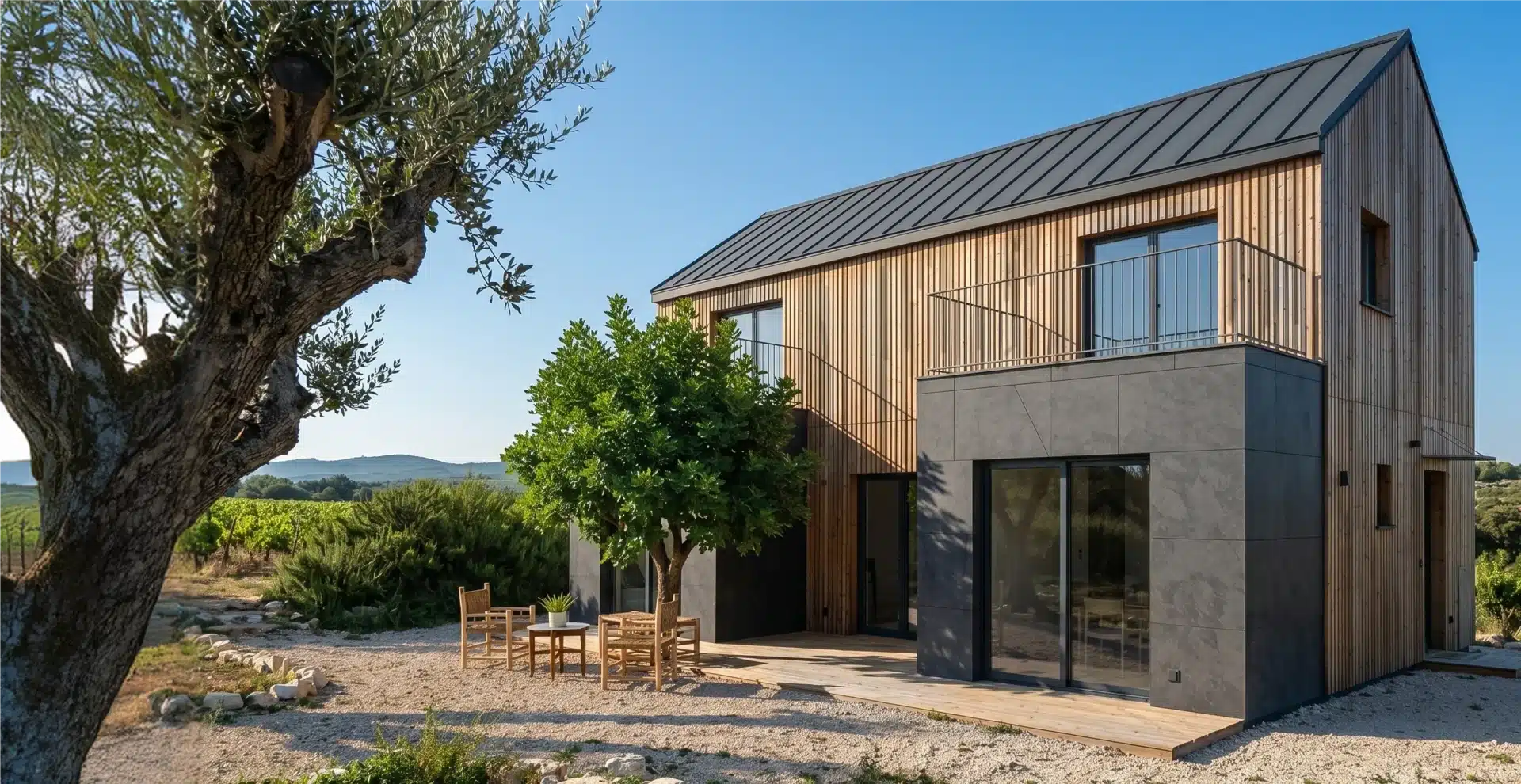 Maison en bois Greenkub avec piscine