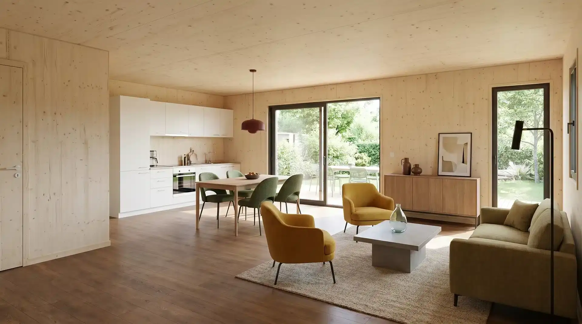 Intérieur lumineux d'une maison Greenkub